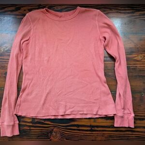 Hey Gang 100% Cotton Thermal Waffle Knit Top – Coral (Size I / Small)